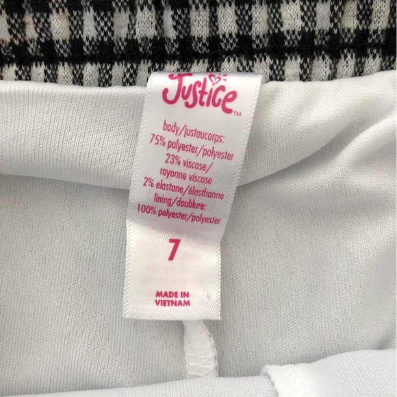 NWOT Justice skort black and white checker - Picture 6 of 6